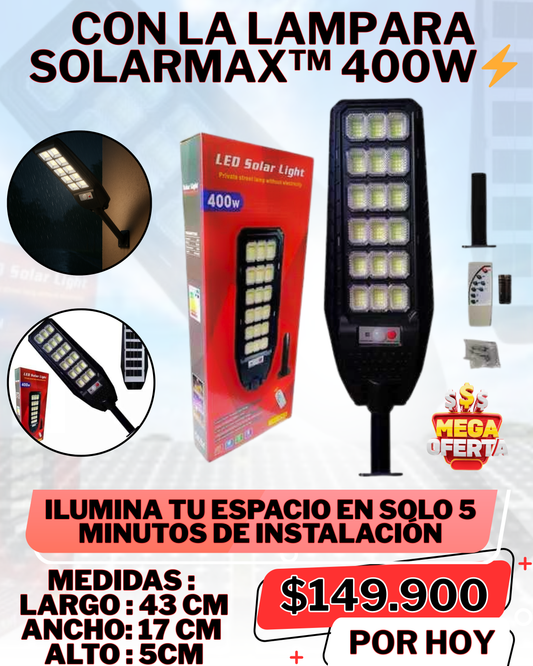 Lampara SOLARMAX™400w + control + kit de instalacion💥