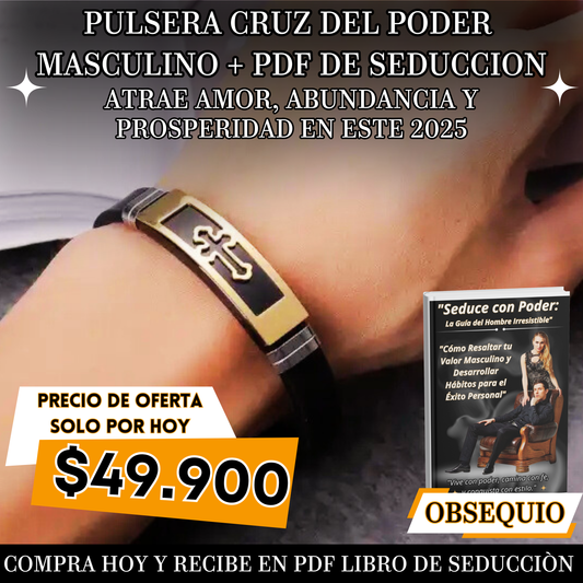 Pulsera cruz del poder masculino+pdf seducción💪🔥