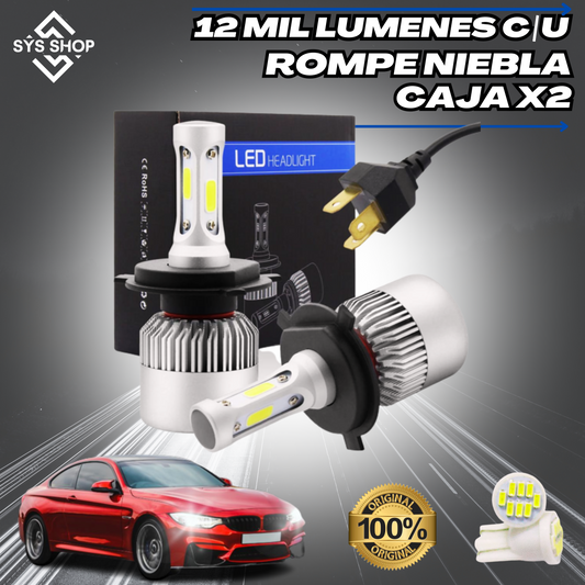 Par H4-S2 12 Mil Lumenes C/U💥+ Obsequio Cocuyos T10 led blancos🎁